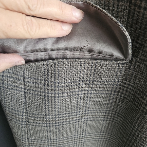 Vintage Yves Saint Laurent Wool Men's Blazer Jacket Brown/Blue Size 47R - Picture 6 of 13